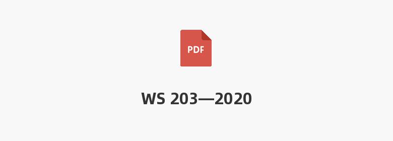 WS 203—2020